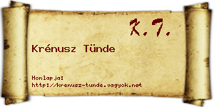 Krénusz Tünde névjegykártya